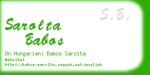 sarolta babos business card